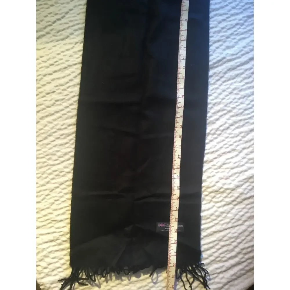 100% cashmere scarf from Scotland- Black- New - Free Shipping